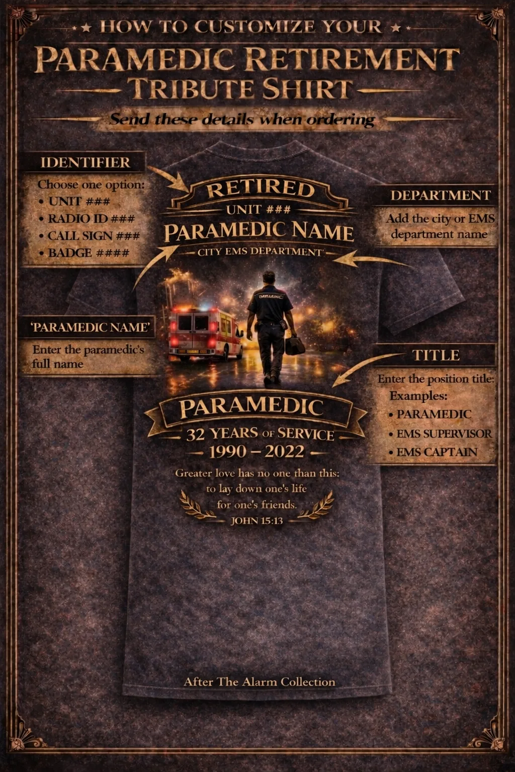 Paramedic Shirt Customization Details
