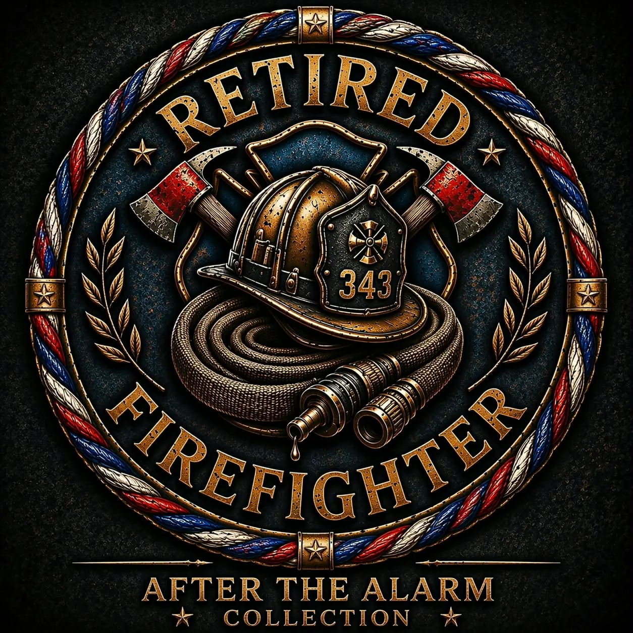 Retired Firefighter Tribute Shirt Front Badge
